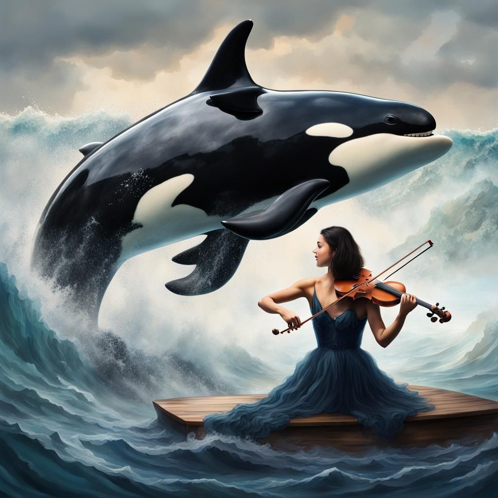 Killer Whale Concert: A Hyperrealistic Ocean Scene