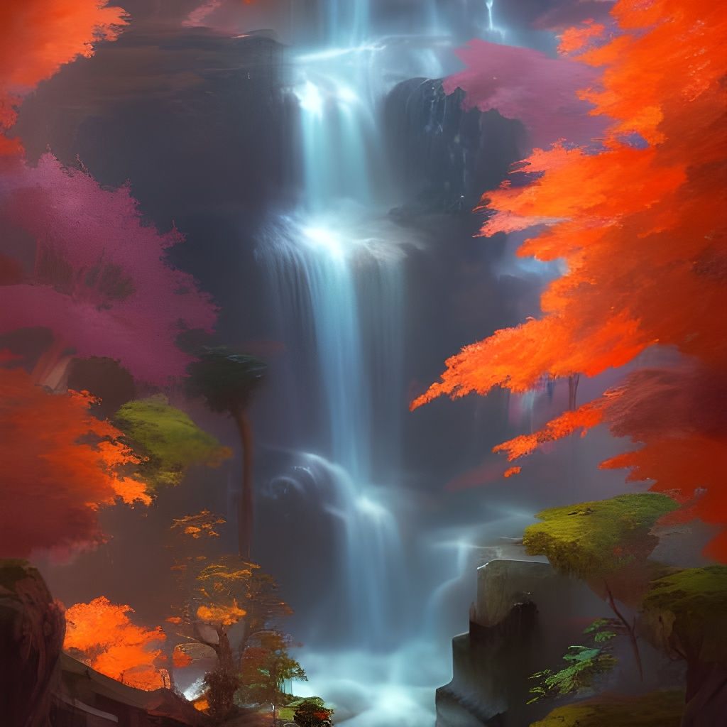 Hyperdetailed Waterfall Concept Art in Unreal Engine