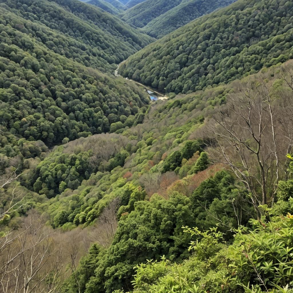 Blue Ridge Mountains Hiking Trail Scenic View
