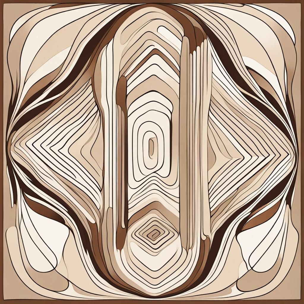 Abstract Line Art in Cream and Beige