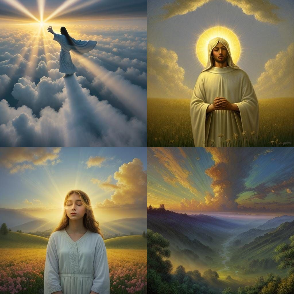 Divine Light Through Clouds: A Heavenly Scene