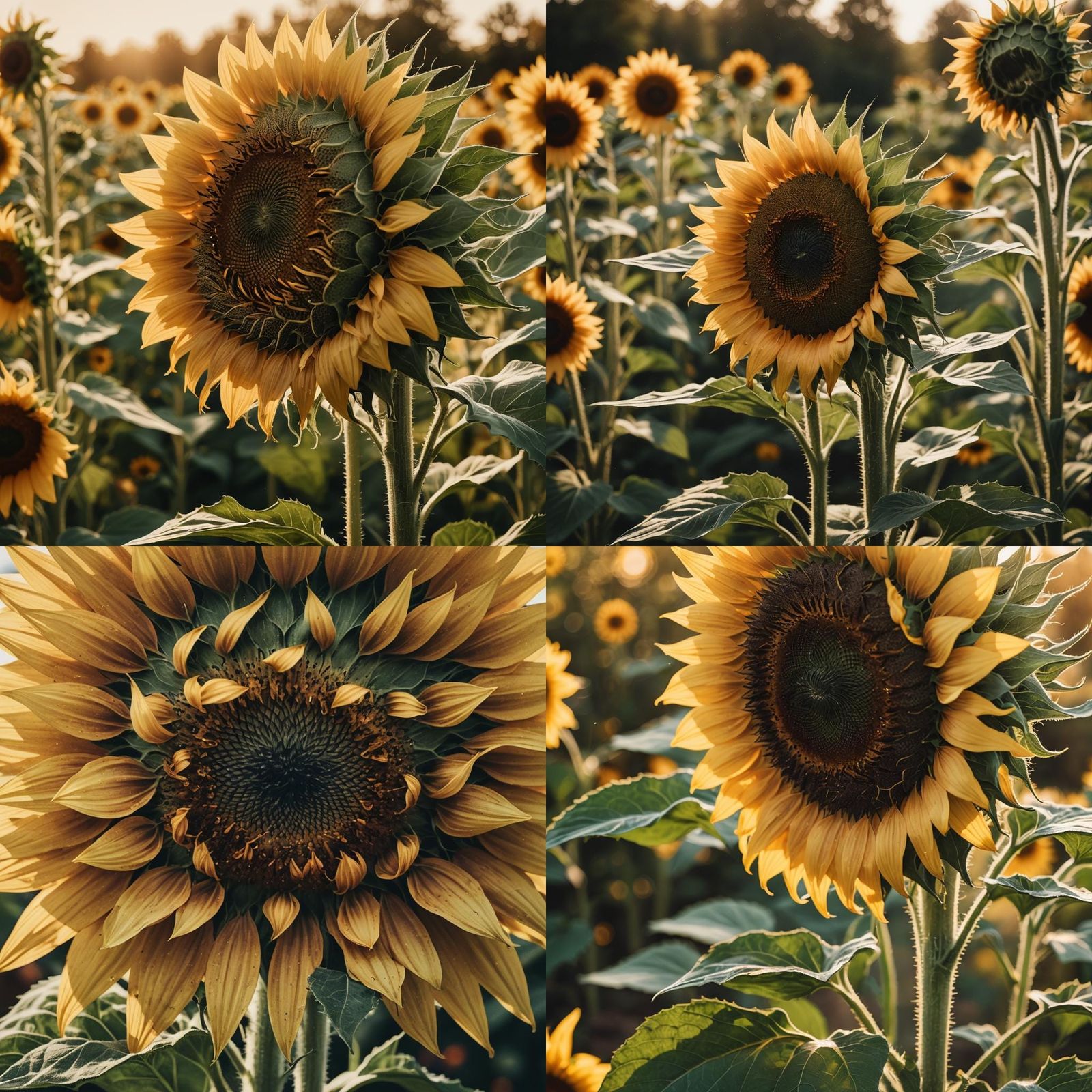 Cinematic Close-Up of a Large Sunflower