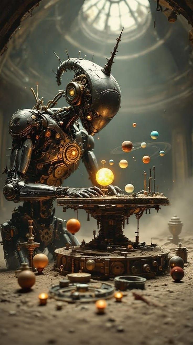 Clockwork Grinch Builds Solar System in Dusty Observatory