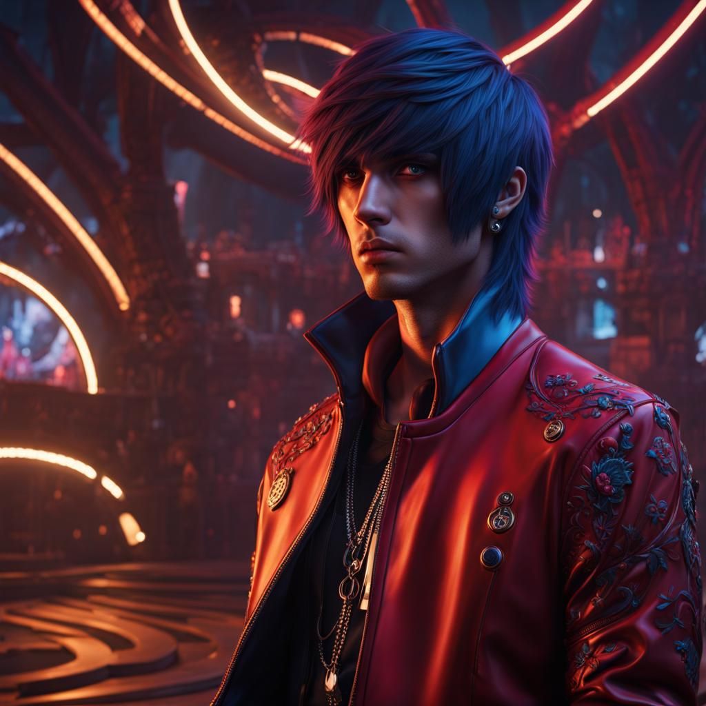 Detailed Matte Painting of an Emo Man