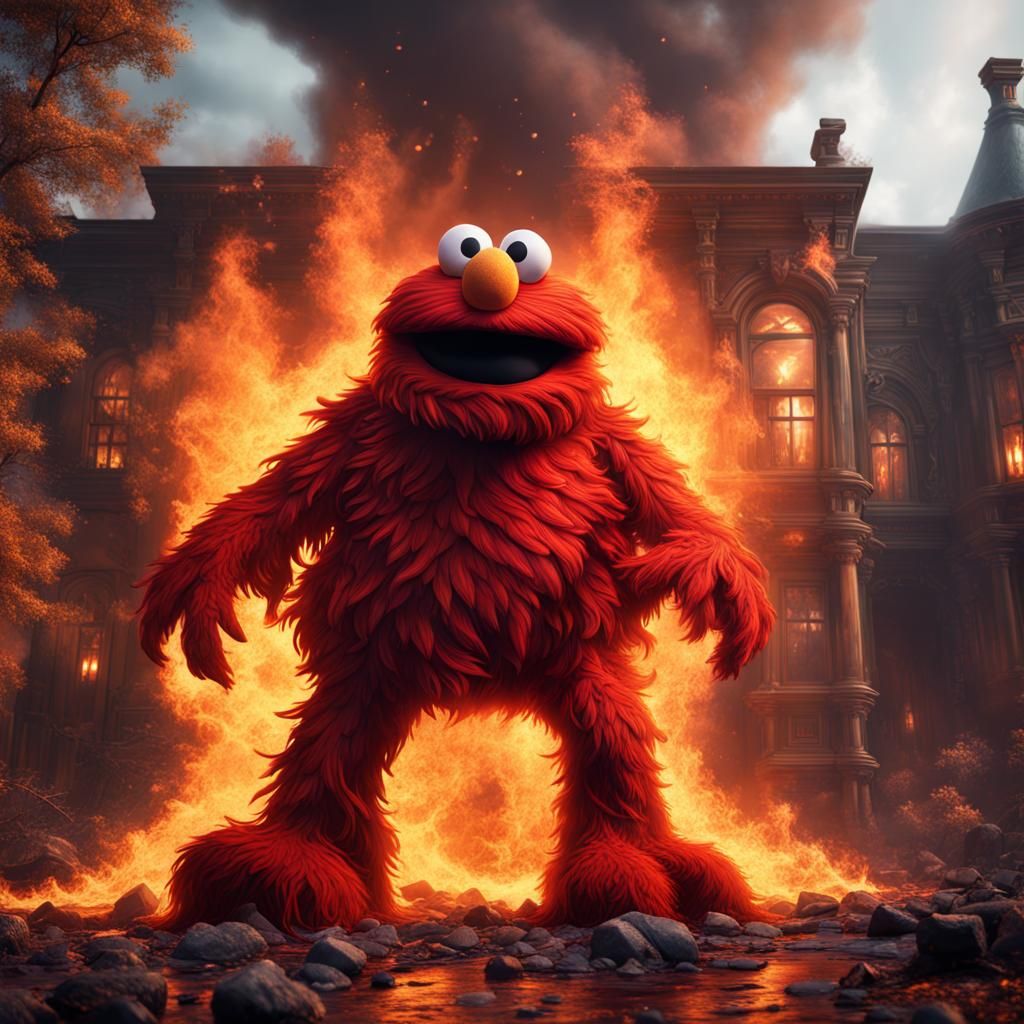 Elmo on Fire: Detailed Matte Painting