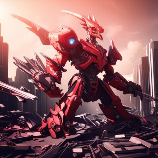Robot Dragon Destroys New York in Sci-Fi Render