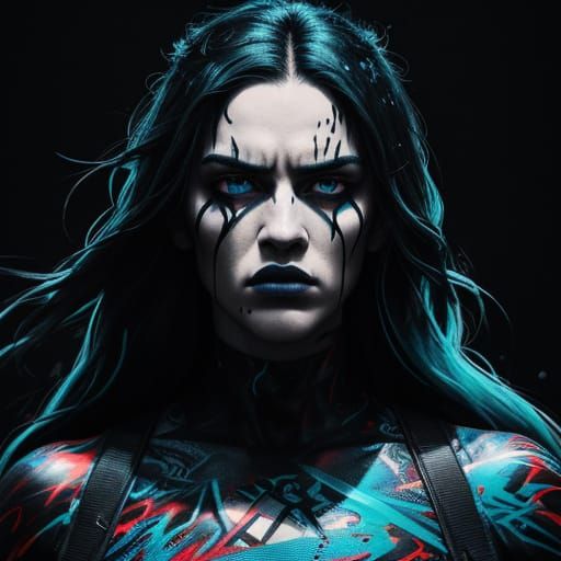 Dramatic Figure in Moody Film Style Splash Art