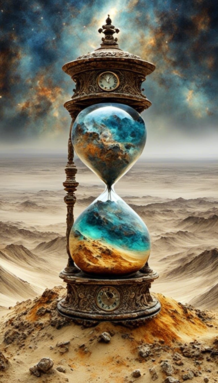 Cosmic Hourglass Between Nebula and Barren Planet