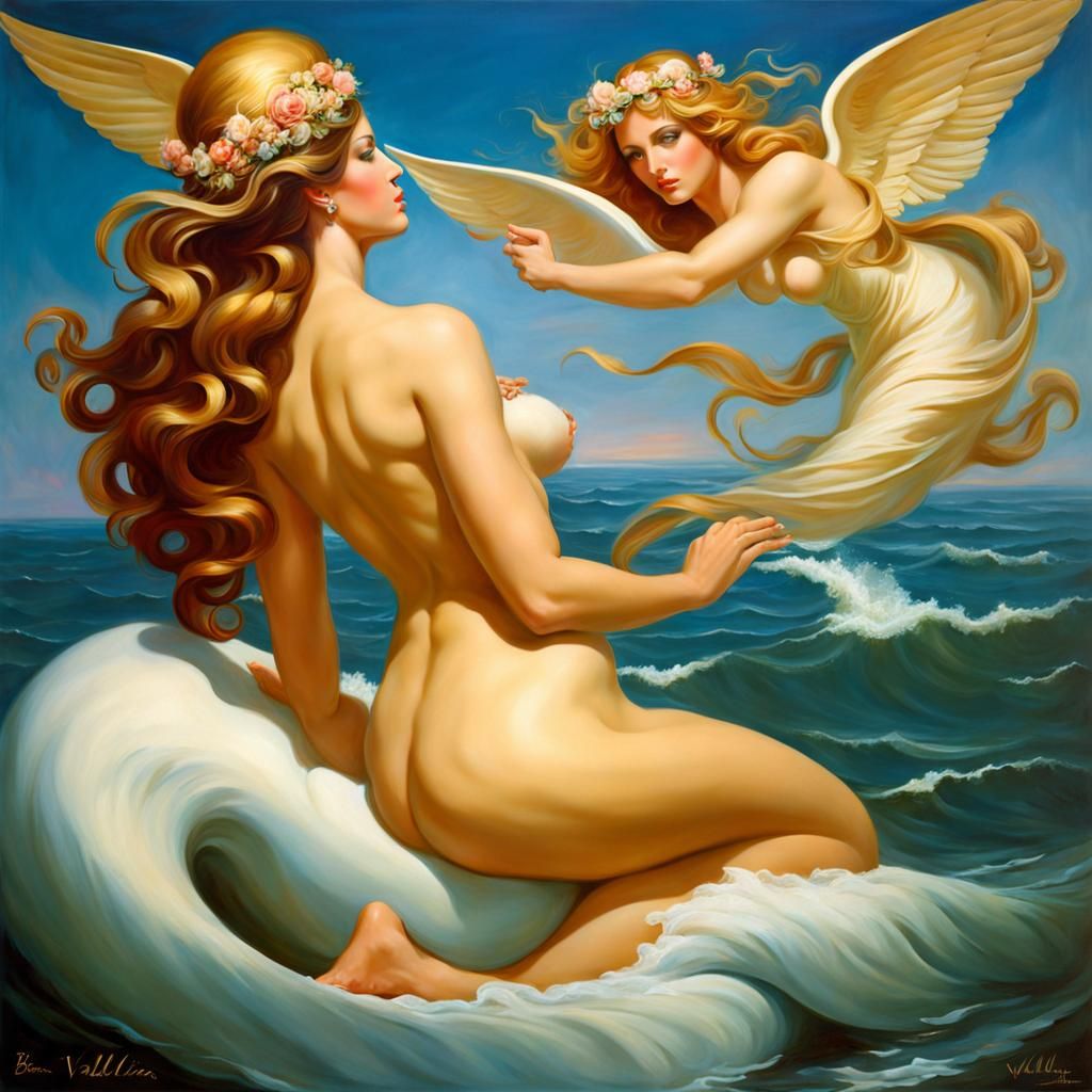 Birth of Venus in Heroic Fantasy Style