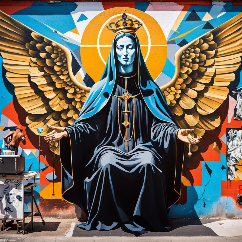 Street Art Mural: Our Lady of Social Awareness