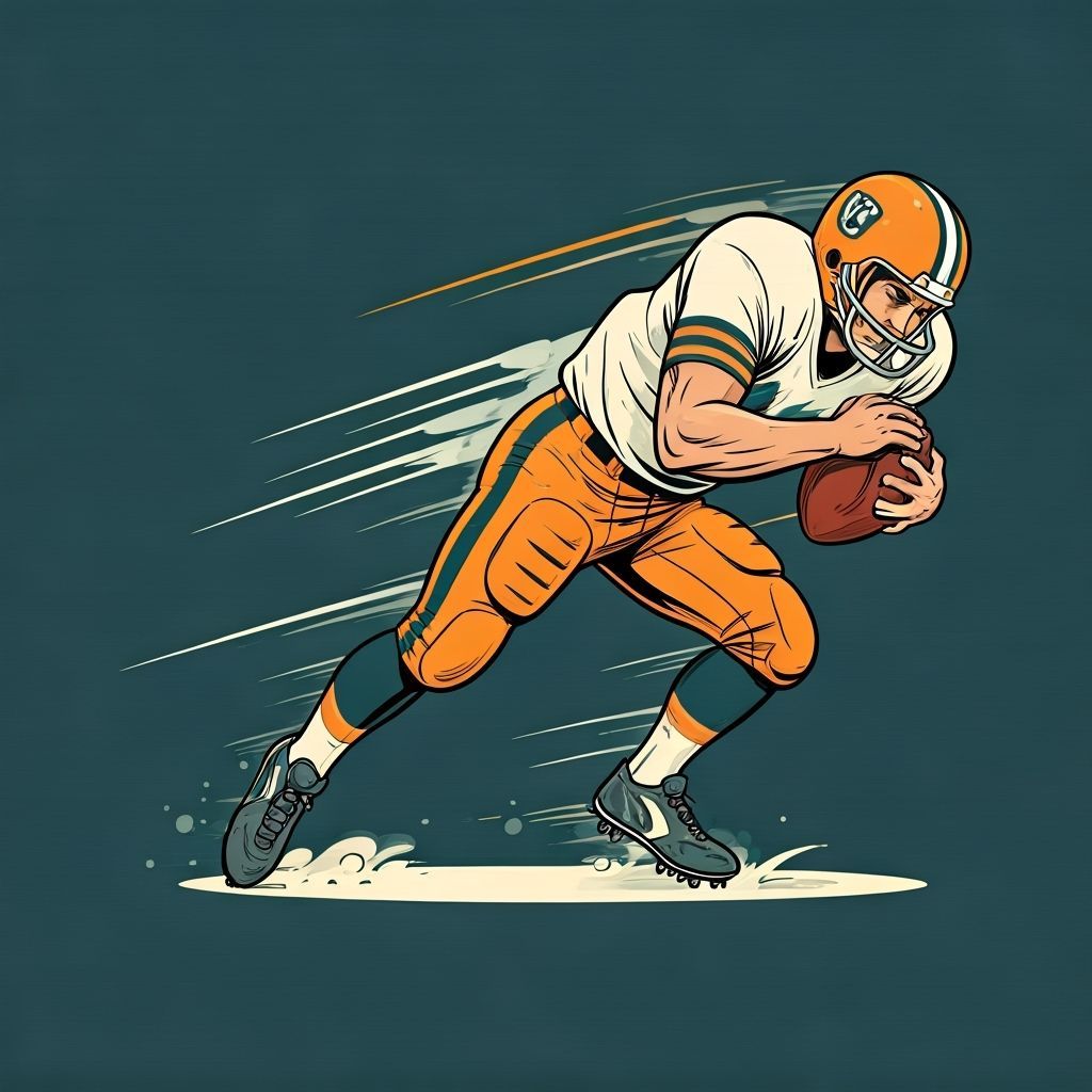 Vintage Football Tackler Illustration with Shockwave Effect