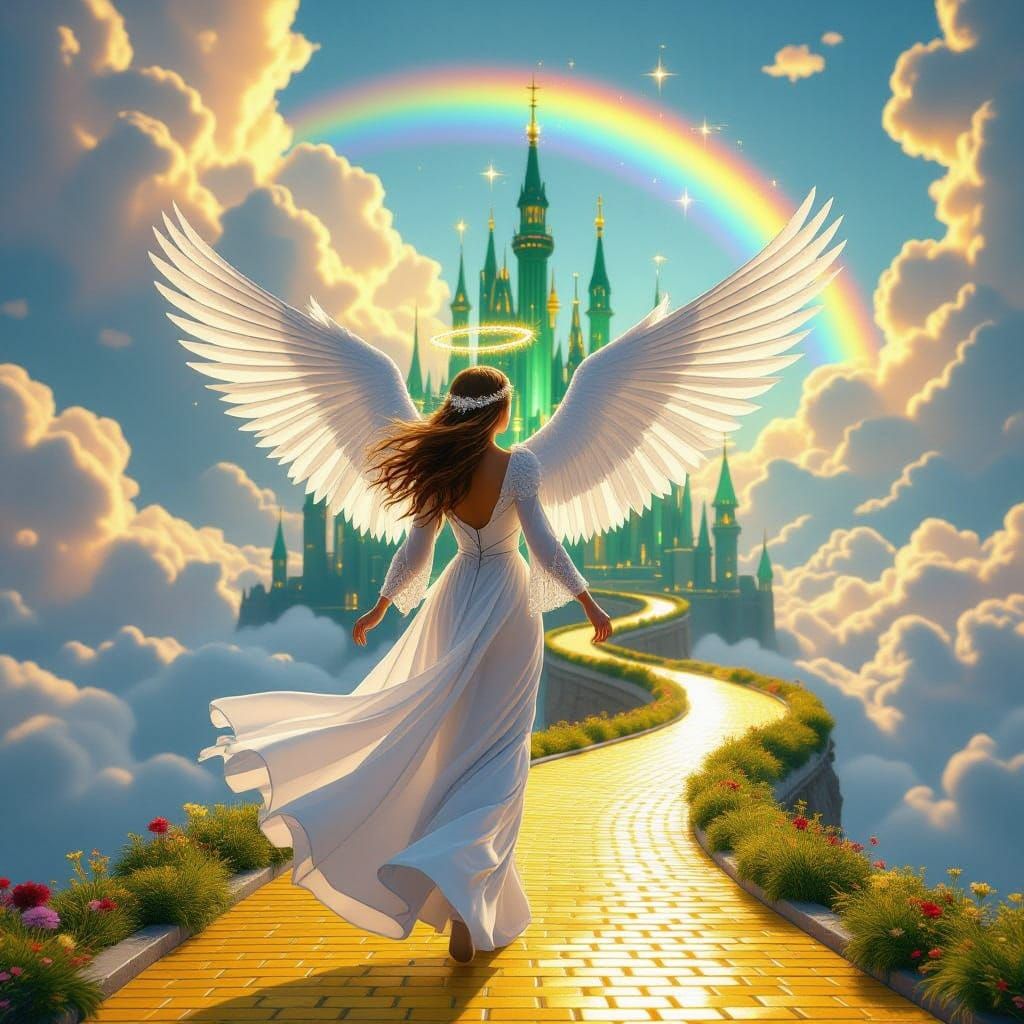 Angel Soars Towards Emerald City in Stunning 3D Photo Realis...