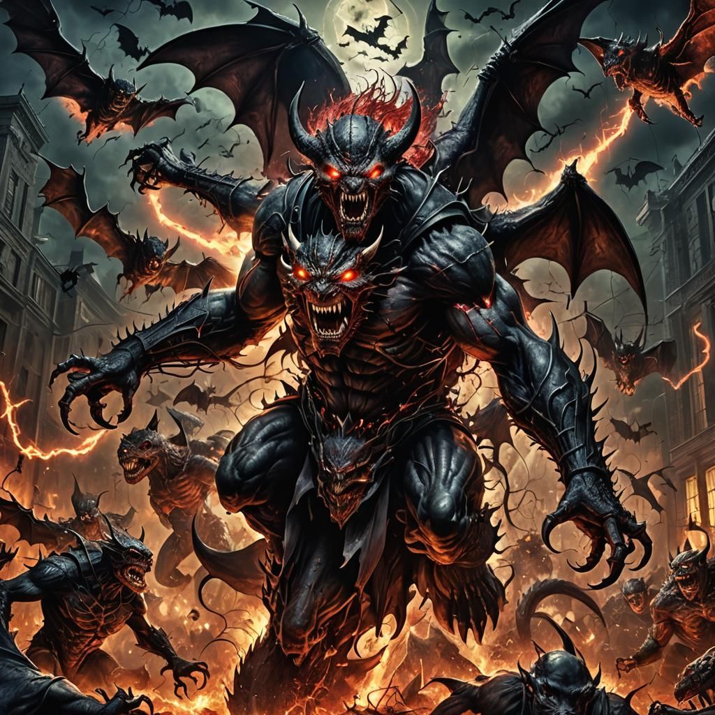 Beelzebub Rides a Demonic Beast in Hyperrealistic Horror