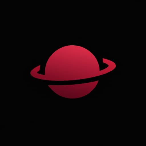 Dark Crimson Saturn Symbol on Black