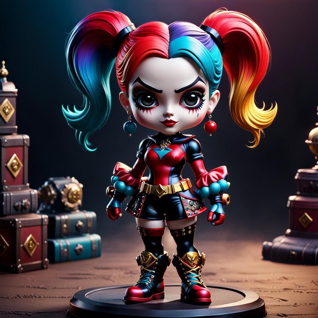 Hyperrealistic Harley Quinn Bobblehead Figure on Artstation
