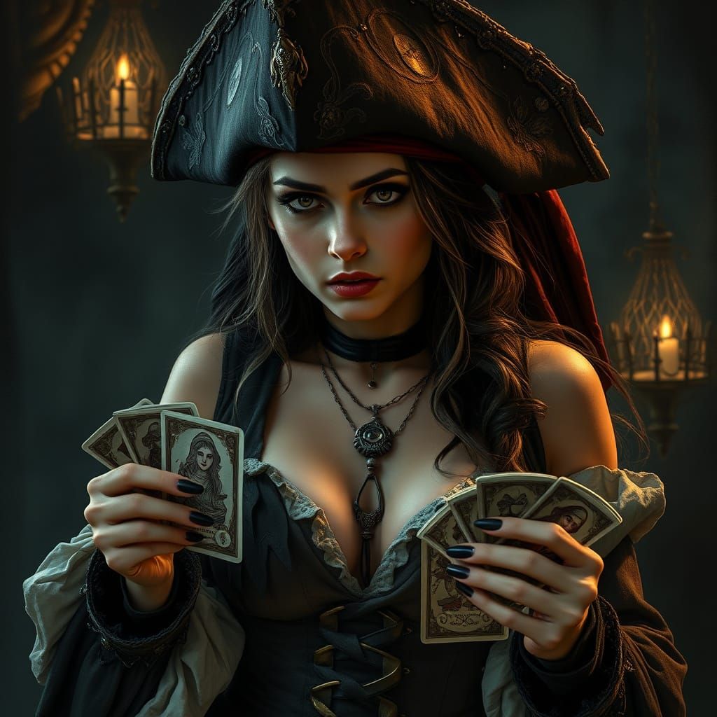 Mystical Pirate Card Game in Gothic Style