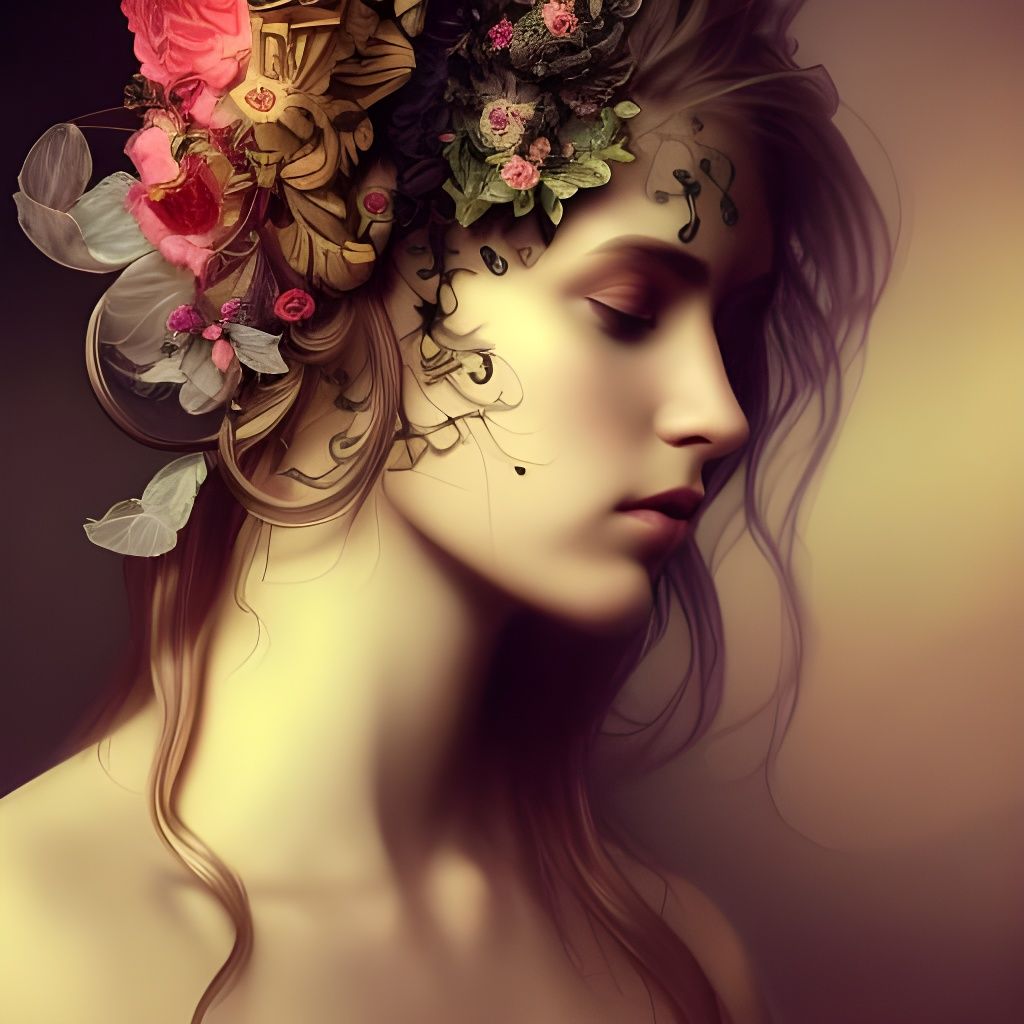 Ornate Airbrush Portrait in Neo-Victorian Style