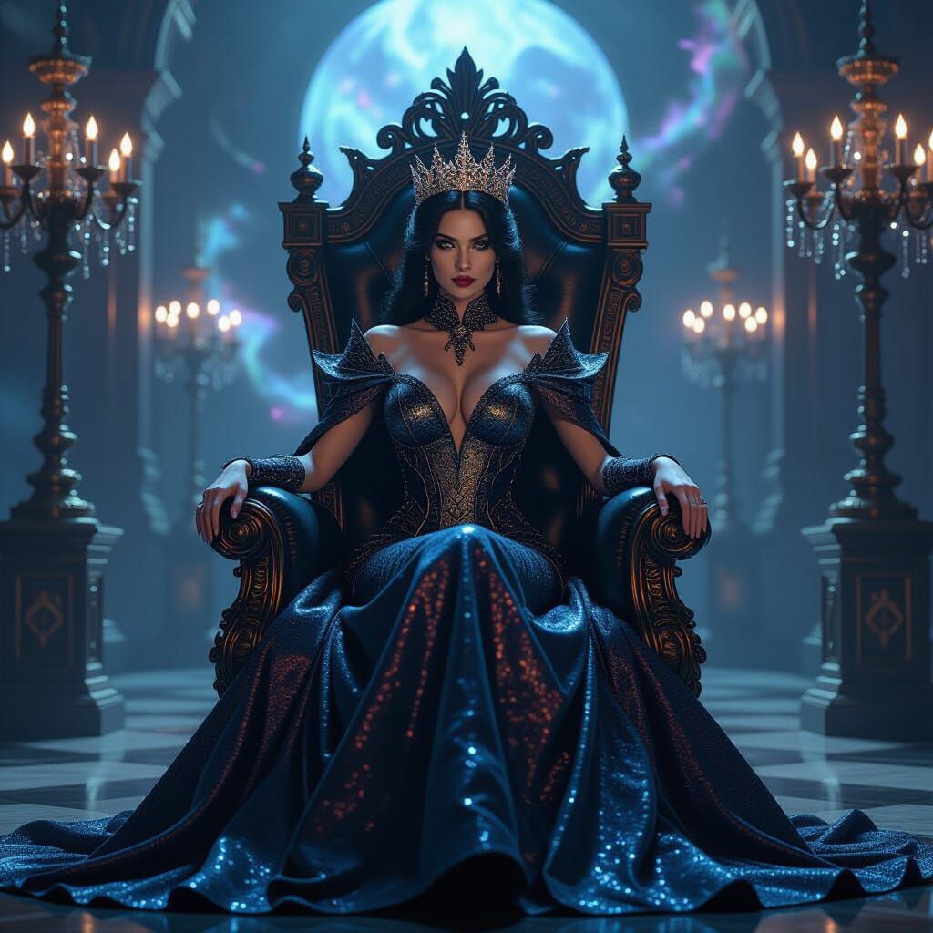 Vampire Queen in Sci-Fi Throne Room