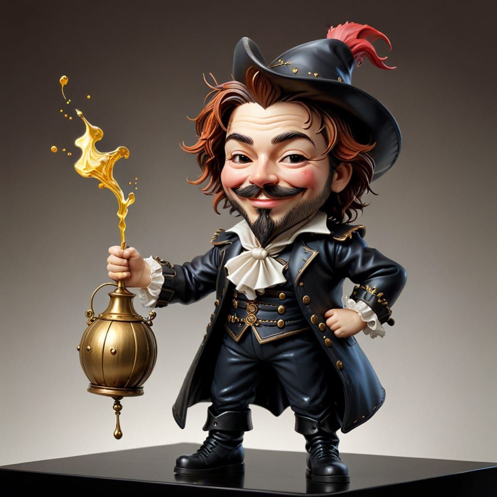 Chibi Guy Fawkes Oil Painting