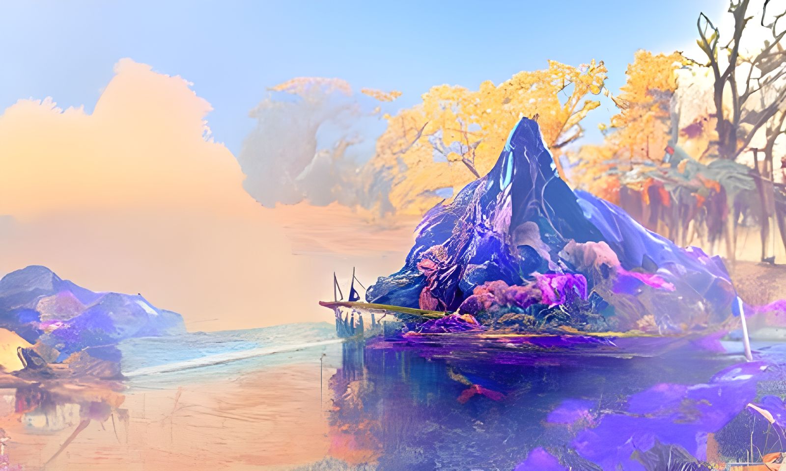 Beautifully Lit Surreal Landscape Art