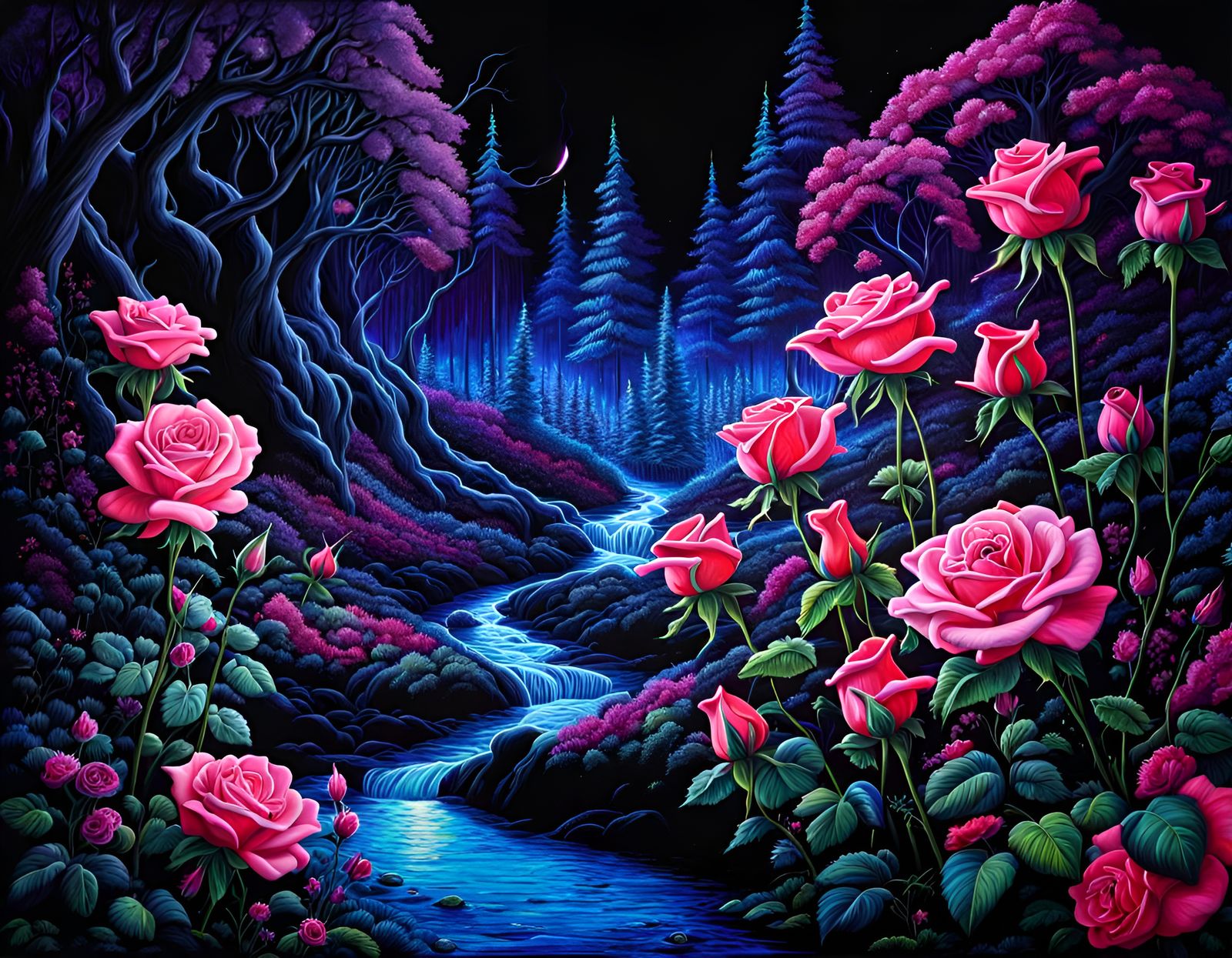 Dark faerie, Background fantasy landscape, Contained chaos