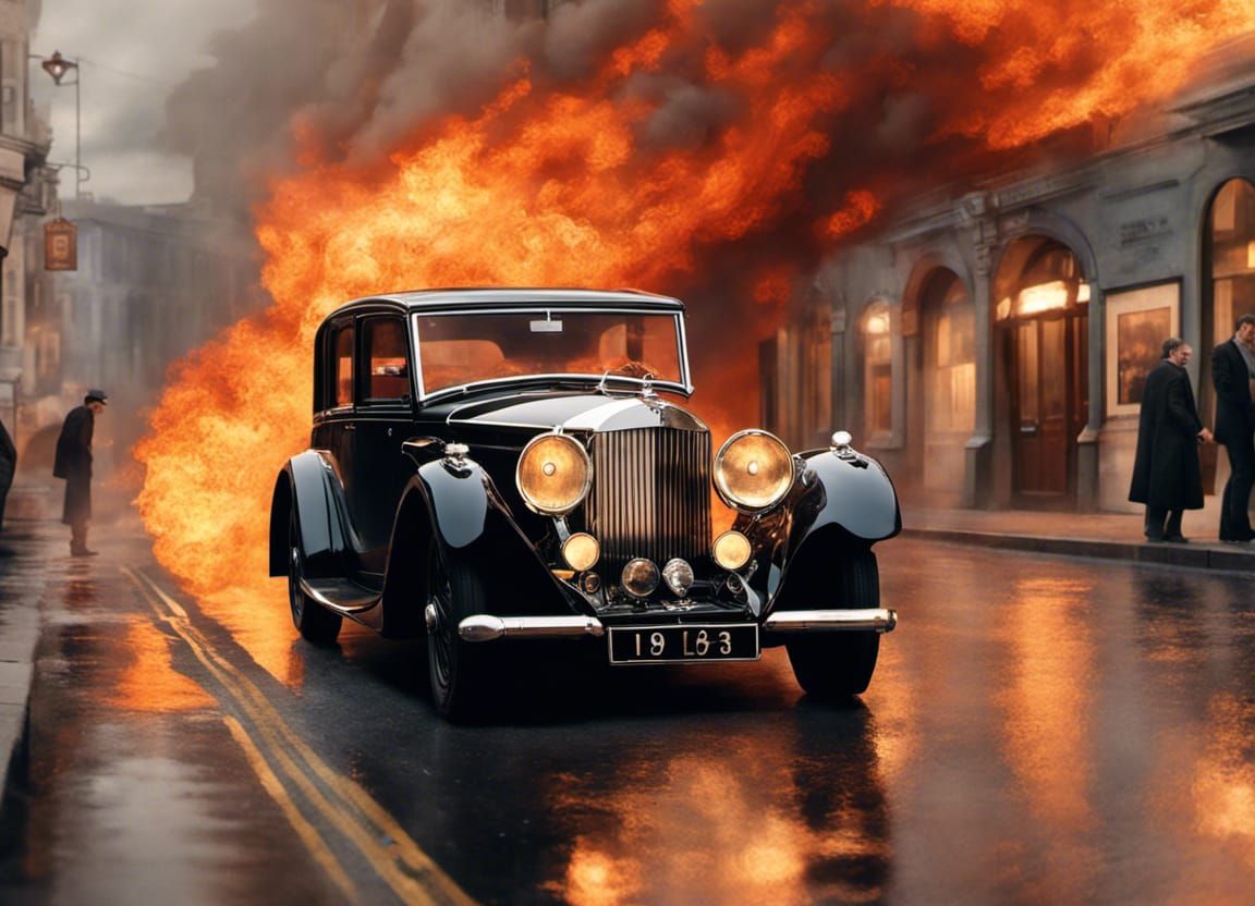 Crowley's Burning 1933 Bentley: Action Painting