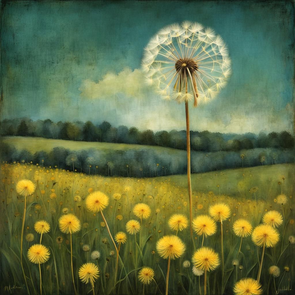 Whimsical Dandelion Blooms in a Field of Dreams