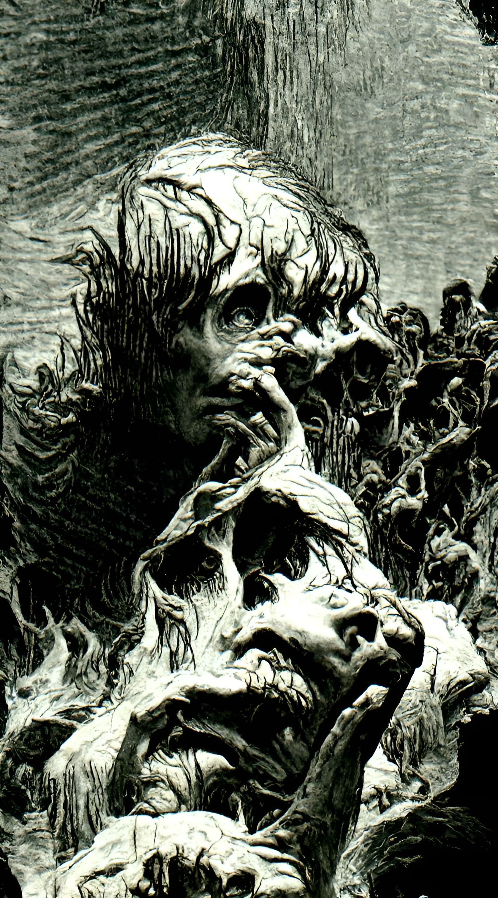 Infernal Contemplation: A Horror Illustration
