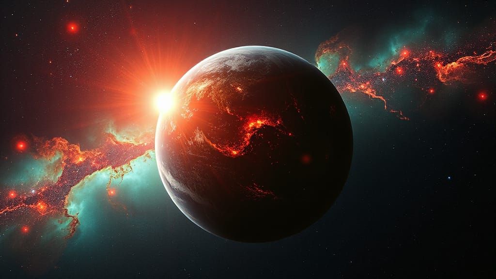 Galactic Planet in Hyper-Realistic Cinematic Style