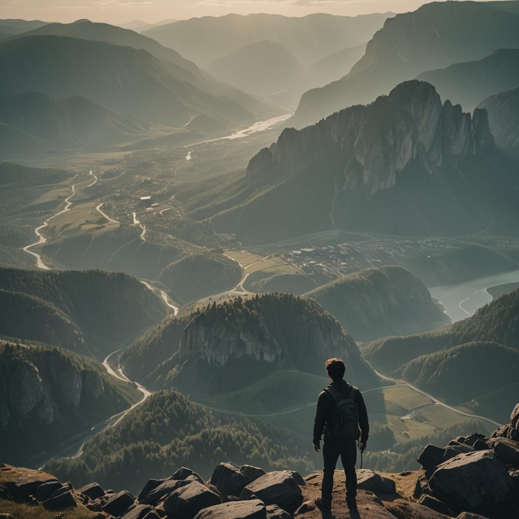 Breathtaking Cinematic View in Film Grain Style