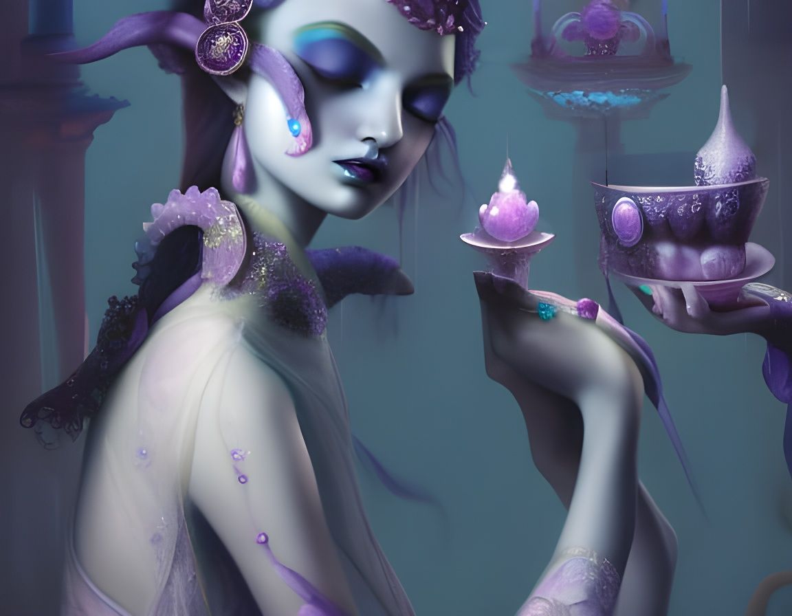 Sumptuous Indigo Ice Palace Interior in 3D