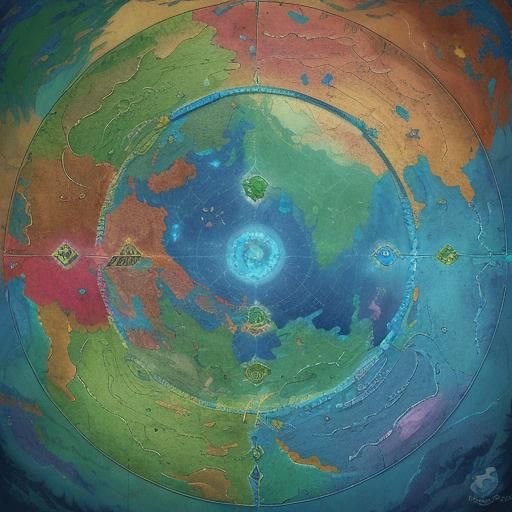 Detailed Map of Empyrea with Seven Regions