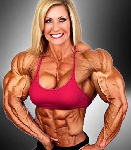 Muscular Female Bodybuilder with Ripped Physique