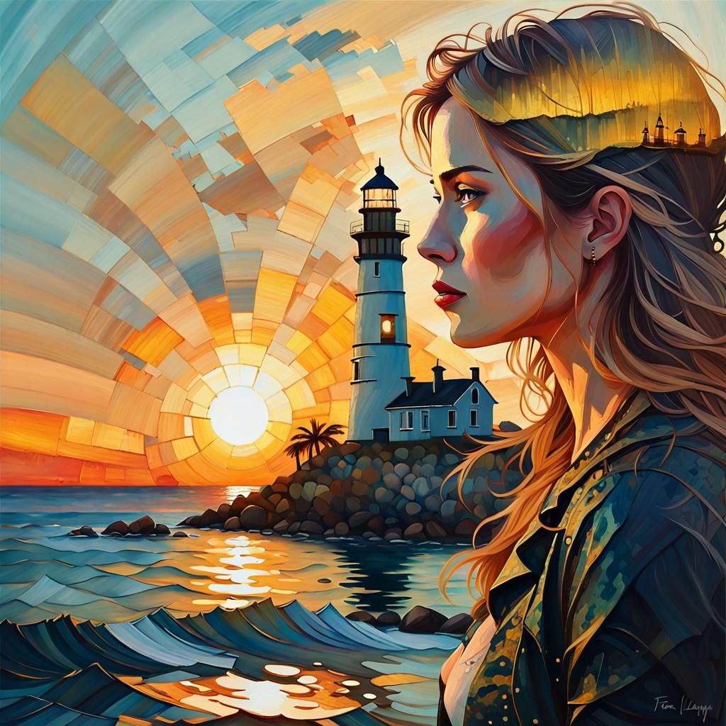 Pirate Silhouette Double Exposure at Golden Sunset