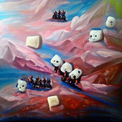 Marshmallow Band's Chthonic Expedition as Oil Painting