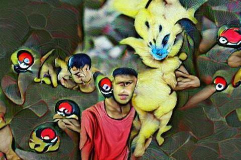 Colorful Pokemon Characters in a Playful Scene