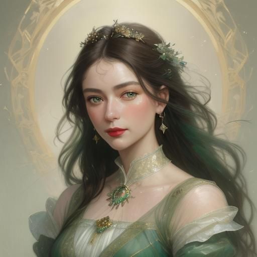 Elegant French Woman Portrait in Ethereal Style