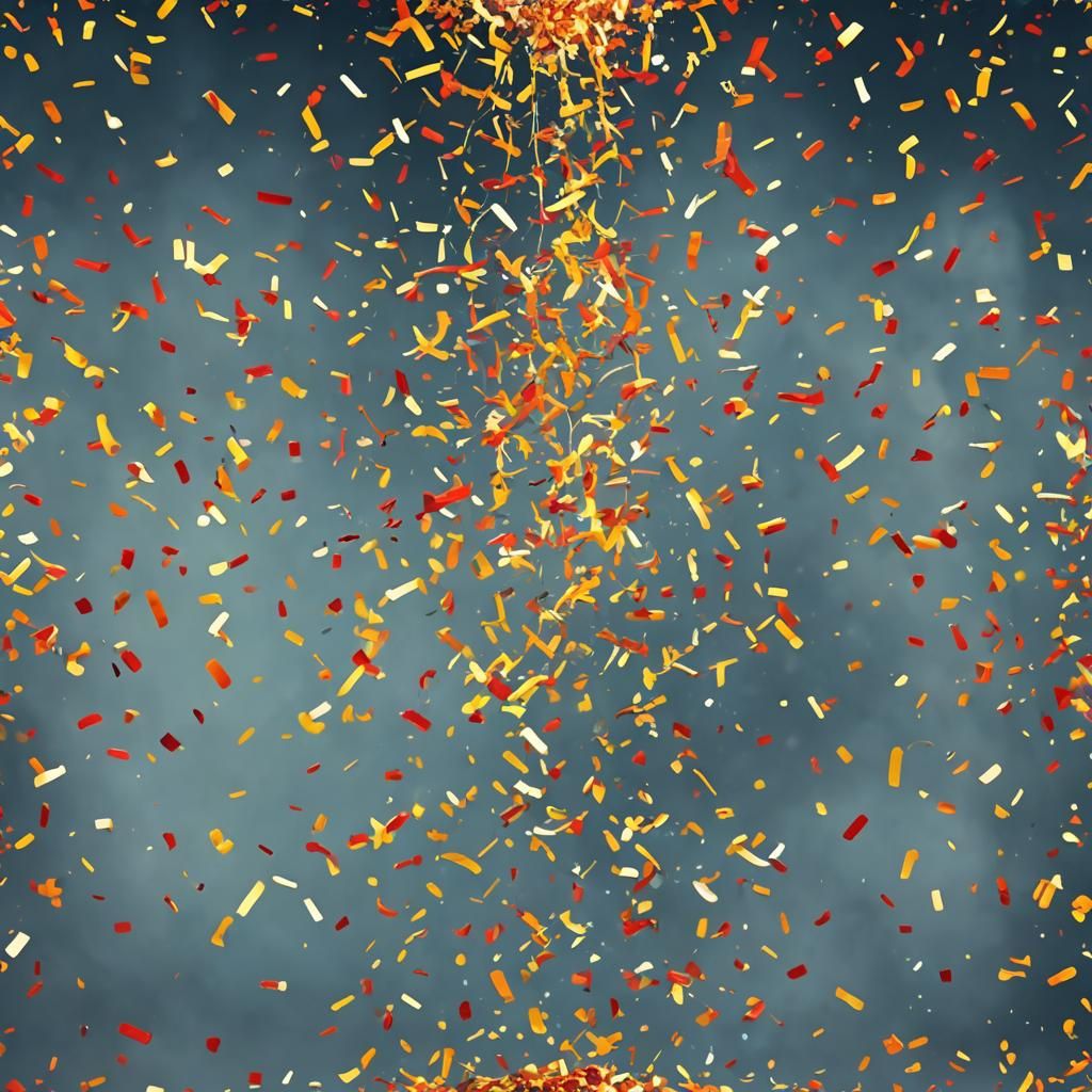 Explosive Confetti Shrapnel in Gritty Digital Art