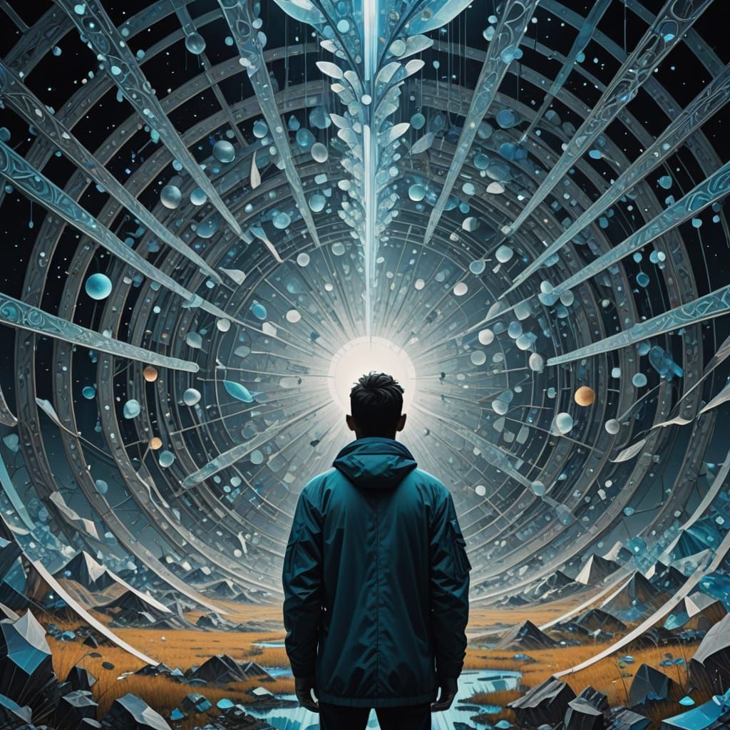 Surreal Dreamscape of Algorithms and Crystallized Light