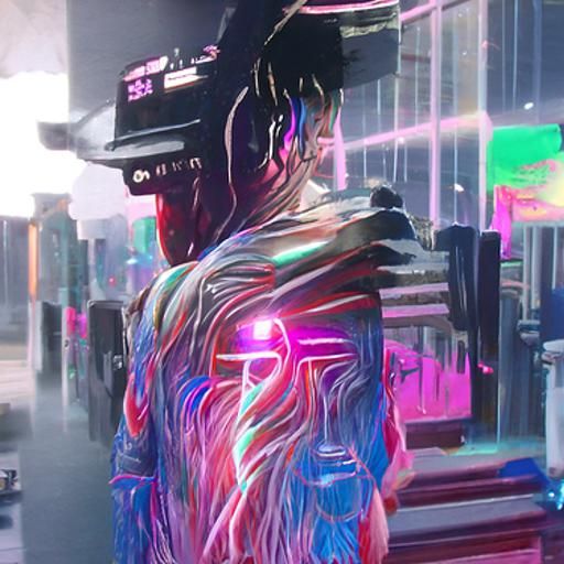 Cosmic God in Cyberpunk Neon Astral Illustration