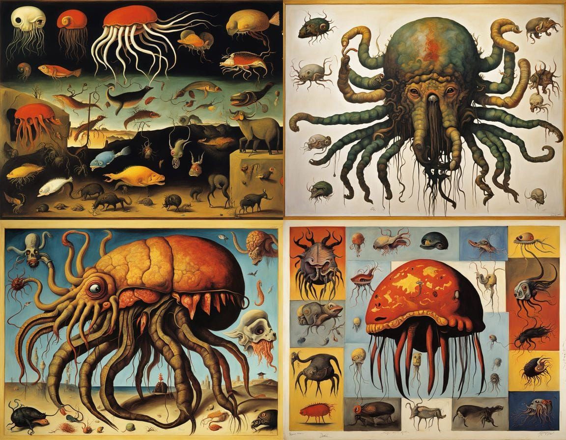 Surreal Mutant Abomination Inspired by Spanish Art