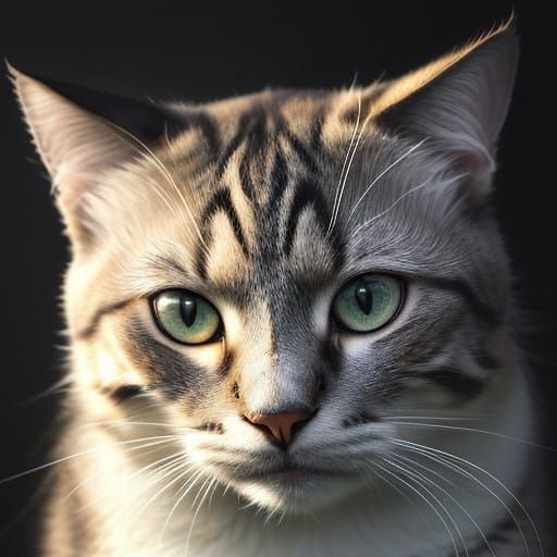 Whiskered Cat in Intimate Setting