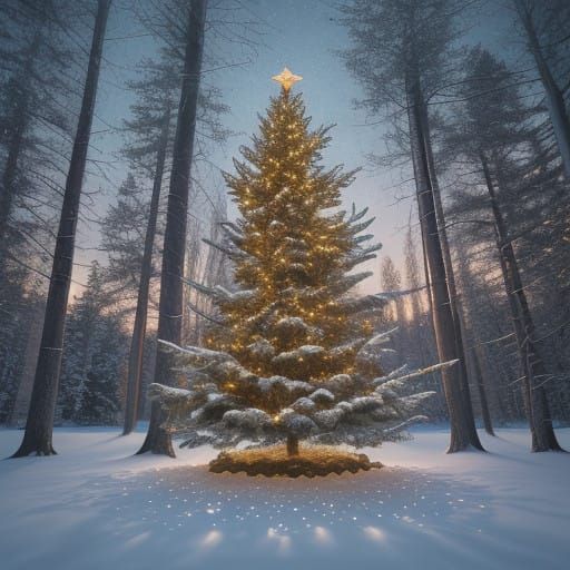 Majestic Christmas Star in Winter Wonderland