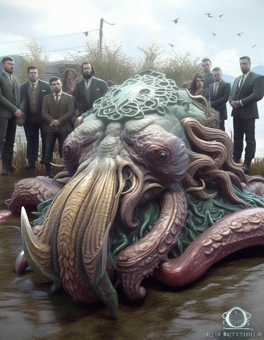 Son of Cthulhu Taxidermy in Dark Fantasy Style