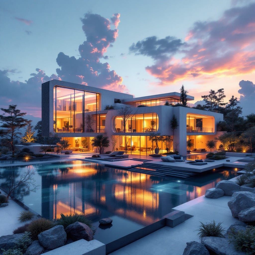 Luxurious Modern Villa in Prague: Fantasy Concept Art