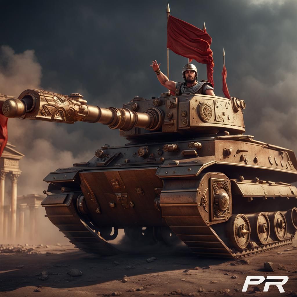 Modern Roman Centurion in Tank, 3D Game Art