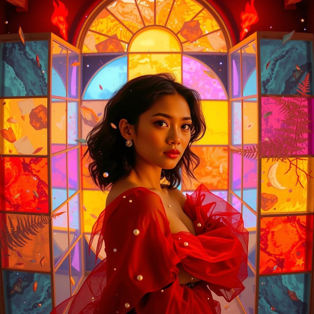 Chaotic Swirls of Rocks, Flames, and Sparkles