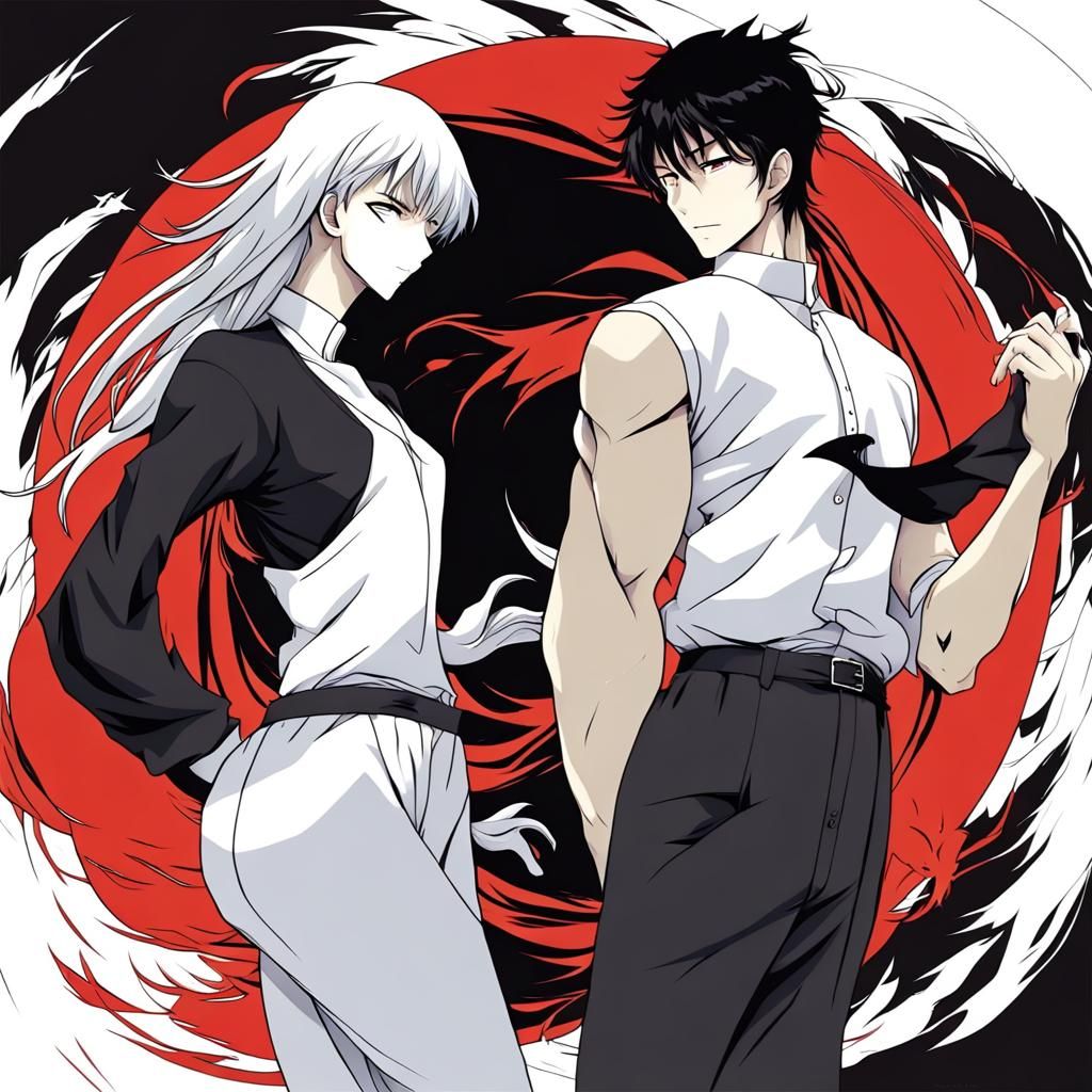 Yin and Yang Man in Anime Style