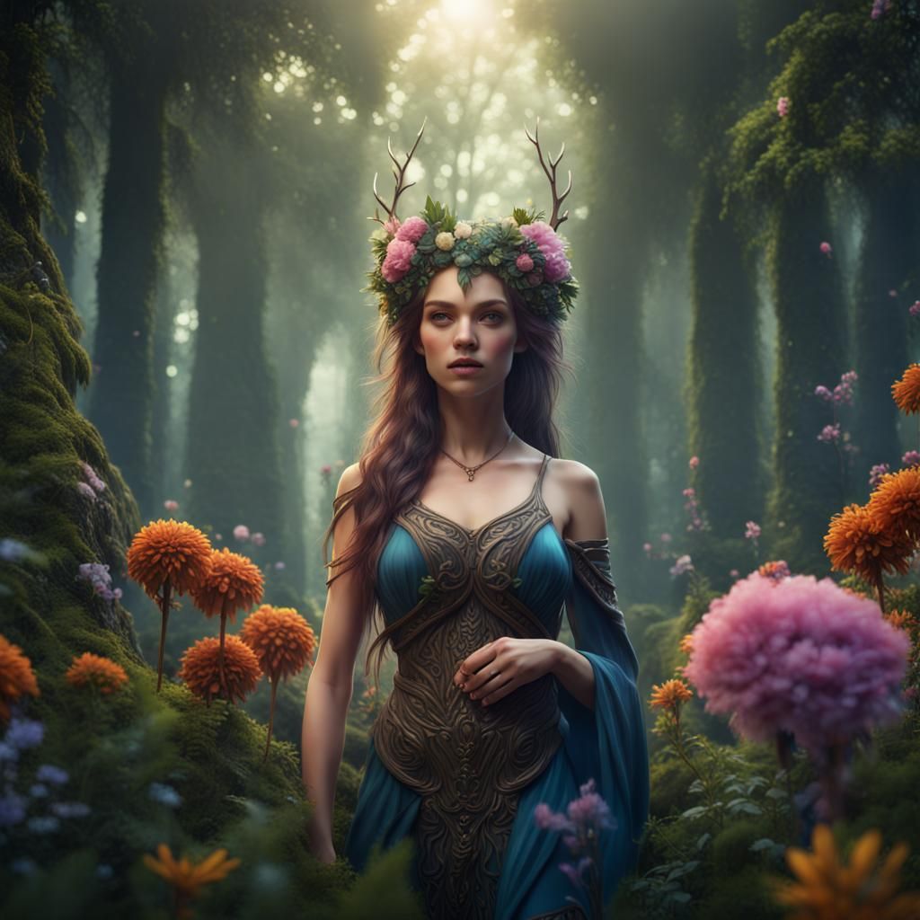 Gaïa: Goddess of Nature in Detailed Matte Painting