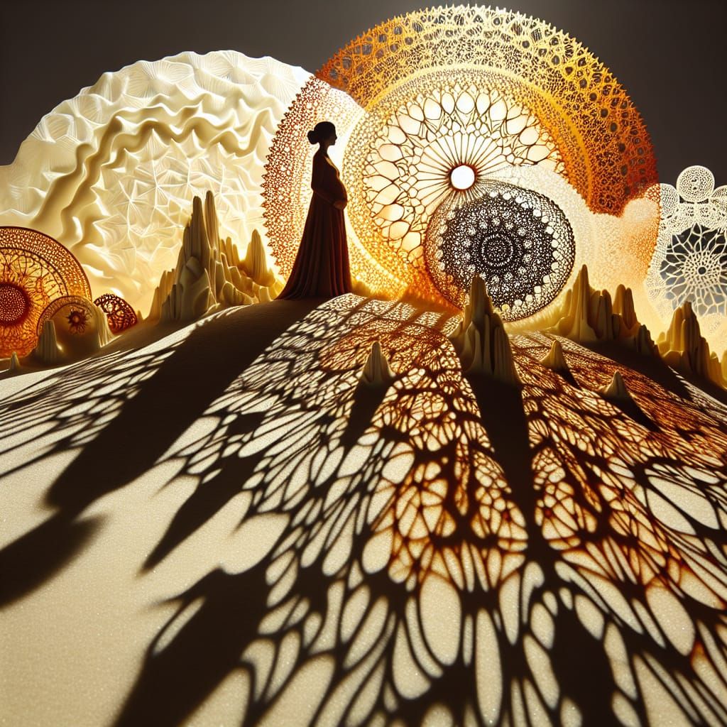 Shadow and Light Dance on Pregnant Silhouette